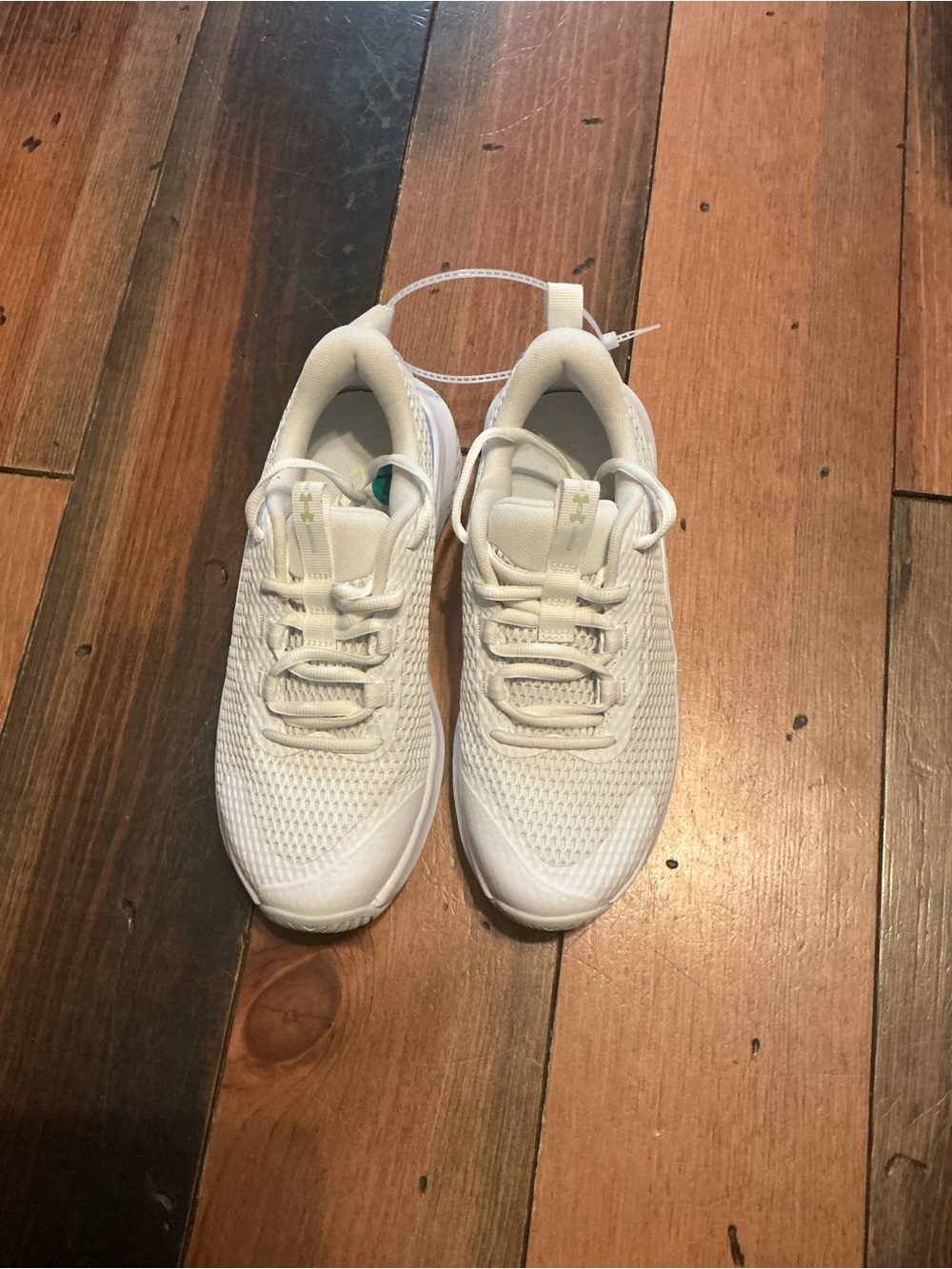 Under Armour White Athletic Sneakers with Blue Accent NEW